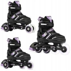 Raven Helixi Black/Violet 3v1 detské kolieskové korčule - LED kolieska