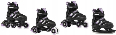 Raven Helixi Black/Violet 4v1 dětské kolečkové brusle - Led kolečka