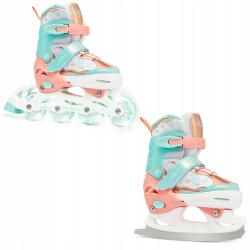 Raven Isla Orange/Mint 2v1 detské korčule - svietiace kolieska LED