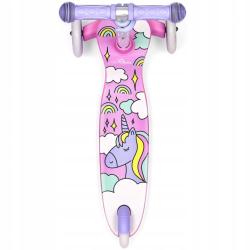Raven Laviana Unicorn s LED koly lila/pink dětská tříkolová koloběžka