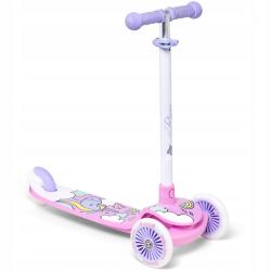 Raven Laviana Unicorn s LED koly lila/pink dětská tříkolová koloběžka