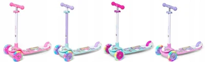 Raven Laviana Unicorn s LED koly lila/pink dětská tříkolová koloběžka