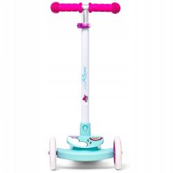 Raven Laviana Unicorn s LED koly mint/pink dětská tříkolová koloběžka
