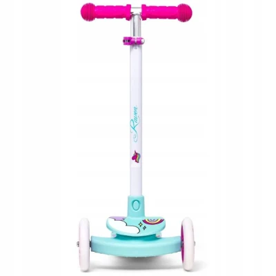 Raven Laviana Unicorn s LED koly mint/pink dětská tříkolová koloběžka