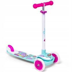 Raven Laviana Unicorn s LED koly mint/pink dětská tříkolová koloběžka