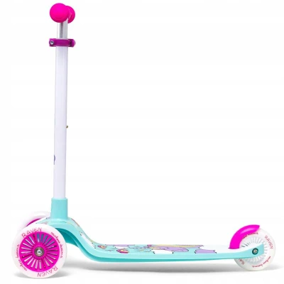 Raven Laviana Unicorn s LED koly mint/pink dětská tříkolová koloběžka