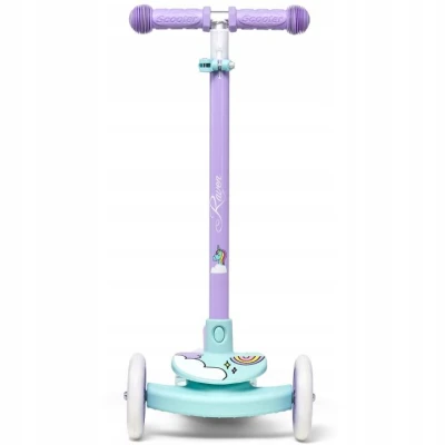 Raven Laviana Unicorn s LED koly violet/mint dětská tříkolová koloběžka