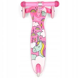 Raven Laviana Unicorn s LED koly white/pink dětská tříkolová koloběžka
