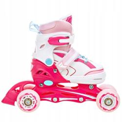 Raven Lia PINK dětské brusle 4v1 s led kolečkem POUZE EU 30-33 (VÝPRODEJ)