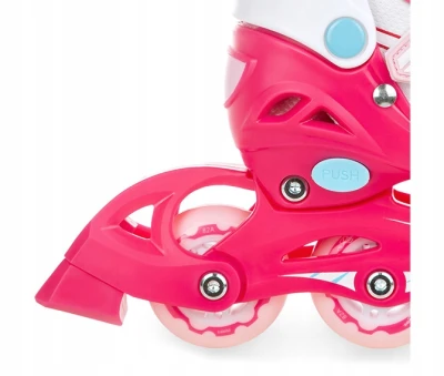 Raven Lia PINK dětské brusle 4v1 s led kolečkem