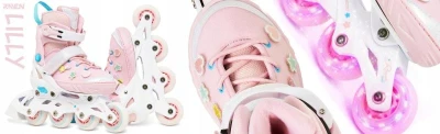 Raven Lilly dětské kolečkové brusle - svítící LED kolečka a vyměnitelné ozdoby POUZE EU 31-35 (VÝPRODEJ)