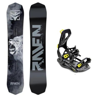 Raven Lion pánský snowboard + Raven RAGE Fastec FT360 black/lime vázání Raven Lion pánský snowboard + Raven RAGE Fastec FT360 black/lime vázání