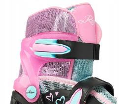 Raven Loret Glitter Black/Mint/Pink dětské brusle 3v1 - LED kolečka