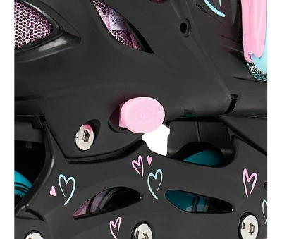 Raven Loret Glitter Black/Mint/Pink dětské brusle 3v1 - LED kolečka
