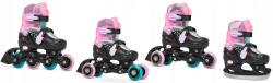 Raven Loret Glitter Black/Mint/Pink dětské brusle 4v1 - LED kolečka