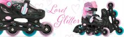 Raven Loret Glitter Black/Mint/Pink dětské brusle 4v1 - LED kolečka