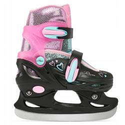 Raven Loret Glitter Black/Mint/Pink dětské brusle 2v1 - LED kolečka