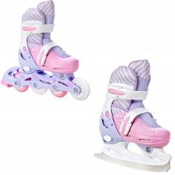 Raven Loret LILA/PINK 2v1 detské korčule - svietiace kolieska LED IBA EU 27-30, pánske (hokejové) (VÝPREDAJ)
