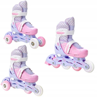 Raven Loret LILA/PINK 3v1 dětské inline brusle - svítící kola LED Raven Loret LILA/PINK 3v1 dětské inline brusle - svítící kola LED