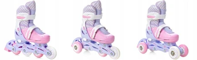 Raven Loret LILA/PINK 3v1 dětské inline brusle - svítící kola LED