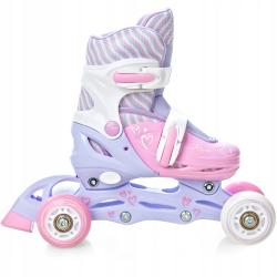 Raven Loret LILA/PINK 4v1 dětské brusle - svítící kola LED