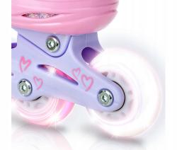 Raven Loret LILA/PINK 4v1 dětské brusle - svítící kola LED
