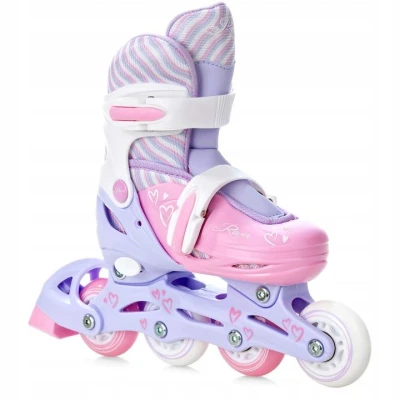 Raven Loret LILA/PINK 2v1 dětské brusle - svítící kola LED