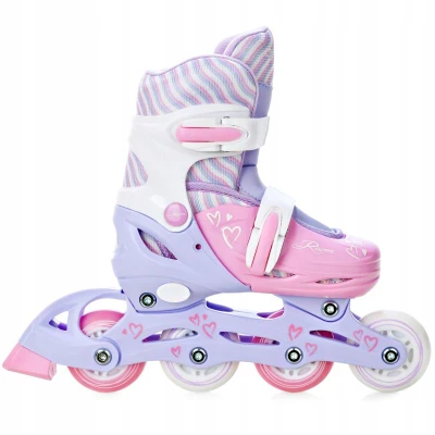 Raven Loret LILA/PINK 2v1 dětské brusle - svítící kola LED