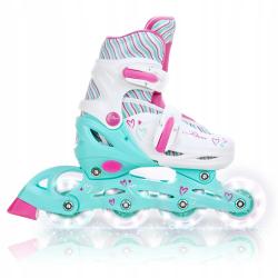 Raven Loret White 3v1 dětské inline brusle - svítící kola LED