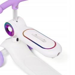 Raven Lumiloo White / Neo Chrome dětská koloběžka 2v1 s LED podsvícením