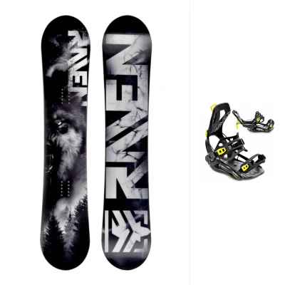 Raven Lupus pánský snowboard + Raven Fastec FT360 black/lime snowboardové vázání