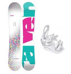 Raven Pearl white detský snowboard + Raven S230 White viazanie