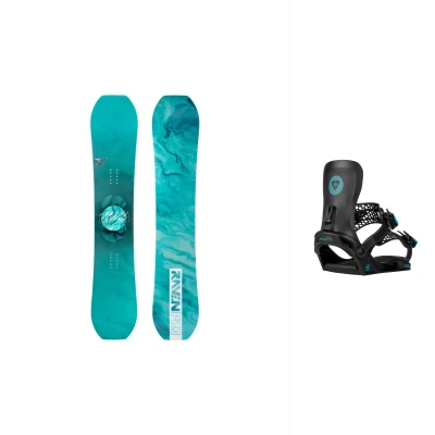 Raven PRO Marble Carbon Mint dámský snowboard + Gravity Rise black/teal snb vázání