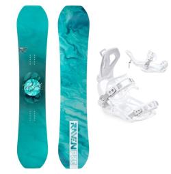 Raven PRO Marble Carbon Mint dámský snowboard + Raven Fastec FT360 white vázání Raven PRO Marble Carbon Mint dámský snowboard + Raven Fastec FT360 white vázání