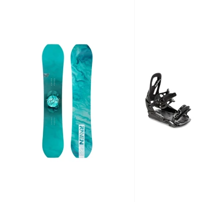 Raven PRO Marble Carbon Mint dámský snowboard + Raven S230 Black vázání