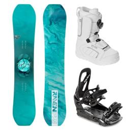Raven PRO Marble Carbon Mint snowboard + Raven S230 Black vázání + Raven Pearl white ATOP boty Raven PRO Marble Carbon Mint snowboard + Raven S230 Black vázání + Raven Pearl white ATOP boty