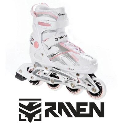 Raven Pulse white/pink dětské brusle 2v1 POUZE EU 33-36, dámský (se zoubky) (VÝPRODEJ)