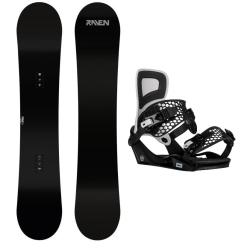 Raven Pure black pánský snowboard + Gravity Indy black/white snb vázání