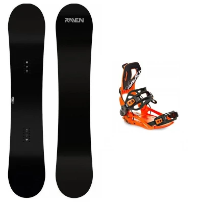 Raven Pure black pánský snowboard + Raven FT360 orange vázání Raven Pure black pánský snowboard + Raven FT360 orange vázání