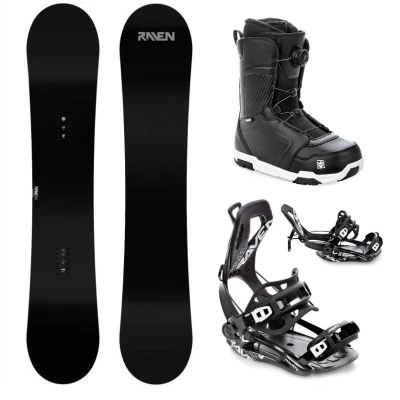 Raven Pure black snowboard + Raven Fastec FT360 black vázání + Raven Flush MOZ boty Raven Pure black snowboard + Raven Fastec FT360 black vázání + Raven Flush MOZ boty
