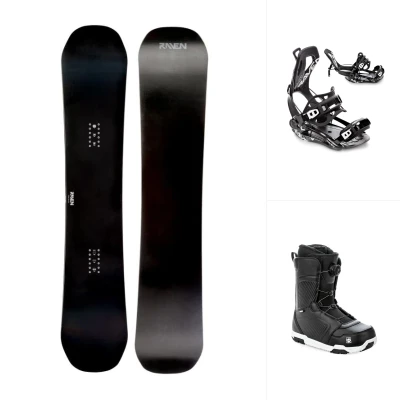 Raven Pure black snowboard + Raven Fastec FT360 black vázání + Raven Flush MOZ boty
