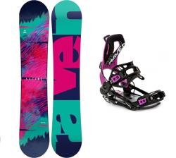 Raven Satine snowboard + Raven Fastec FT360 black/fuchsia vázání