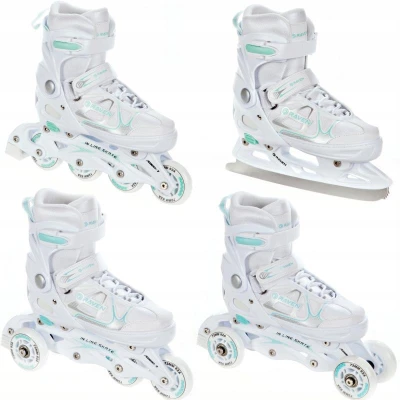 Raven Spirit white/mint dětské brusle 4v1 POUZE EU 40-43, dámský (se zoubky) (VÝPRODEJ) Raven Spirit white/mint dětské brusle 4v1 POUZE EU 40-43, dámský (se zoubky) (VÝPRODEJ)