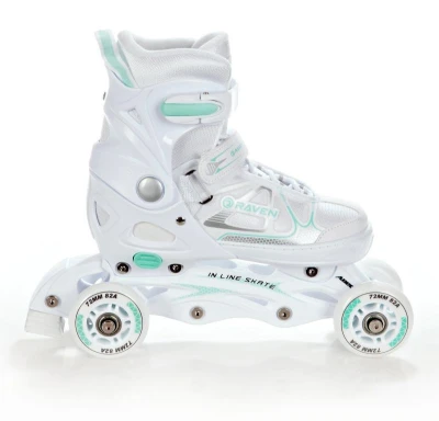Raven Spirit white/mint dětské brusle 4v1 POUZE EU 40-43, dámský (se zoubky) (VÝPRODEJ)