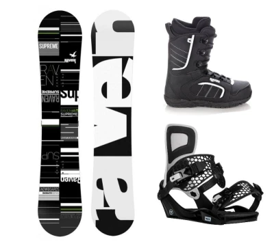 Raven Supreme black/green snowboard + Raven Fastec FT360 black vázání + Raven Target obuv Raven Supreme black/green snowboard + Raven Fastec FT360 black vázání + Raven Target obuv
