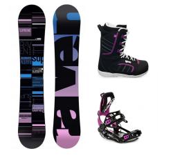 Raven Supreme black snowboard + Raven Fastec FT360 black/fuchsia vázání + Raven Diva boty