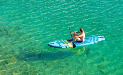 Raven WaveCruiser 11′5″ Blue/Lime 350cm paddleboard set