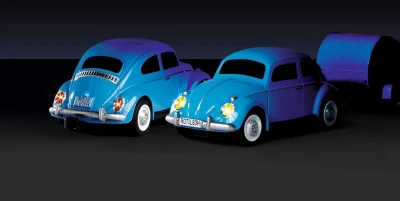 Carson VW Beetle modré RTR 1:87 RC auto s přívěsem