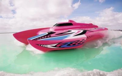 RC katamarán Race Shark FD 2,4 GHz RTR růžová