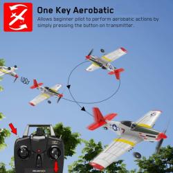 RC letadlo Mustang P51 RC Gilder, 6-osý gyroskop, RTF